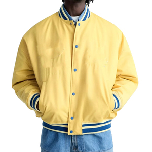Chaqueta Varsity Personalizada para Hombre para Uso en Equipos y Escuelas con Cuello Acanalado, Chaqueta Varsity Deportiva de Béisbol de Lana - Product Image 1