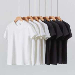 Camiseta Premium Negra de Cuello Redondo, Manga Corta, Lisa, de Algodón, Corte Regular, Informal, Básica para Hombre, Ropa Deportiva Urbana - Product Image 2
