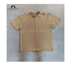 เสื้อยืดผู้ชายแบบย้อมสีเอซิด สกรีนโลโก้ตามสั่ง ดีไซน์ย้อมสีเอซิดทันสมัย สวมใส่สบาย เหมาะสำหรับใส่ลำลองทุกวัน บริการ OEM - Product Image 1