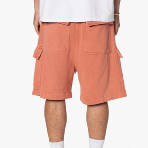 Men's <b>Lightweight</b> Eco-Friendly Summer Gym <b>Cargo</b> Jogger <b>Shorts</b> Canvas Comfort Elastic Waistband Embroidered Design Solid Pattern - Product Image 3