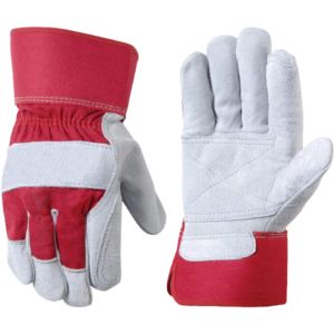 Guantes de Trabajo de Cuero Vacuno Reforzado, Palma Acolchada, Suaves y Cómodos, Resistentes a la Abrasión, para Uso Diario y Seguridad en el Hogar - Product Image 1