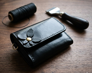 Porte-cartes court en cuir véritable vintage fait main de 4 pouces avec blocage RFID, bouton étanche, porte-cartes de visite et porte-monnaie - Product Image 4