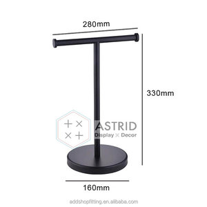 Porte-serviettes moderne en acier inoxydable argenté brossé Porte-papier hygiénique Support de rangement de comptoir pour hôtel pour carton métallique - Product Image 3