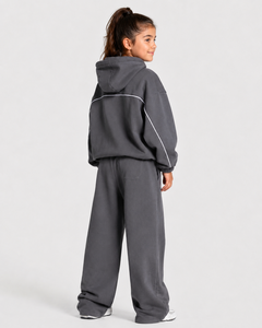 Pantalon de jogging décontracté surdimensionné en molleton respirant pour fille, avec motif Graphite Contrastline personnalisé - Product Image 5