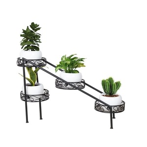 Macetas de Metal de Estilo Único con Soporte de Diseño Negro para Bares, Jardín, Balcón, Macetas Decorativas - Product Image 1