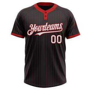 Maillot de softball personnalisé avec logo imprimé par transfert thermique, deux boutons, 100% polyester respirant - Product Image 2