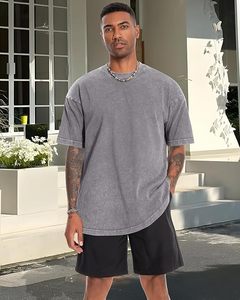 Oversized <b>Tshirts</b> for Men Short Sleeve Vintage Washed Basic Loose Tees 2026 - Product Image 5
