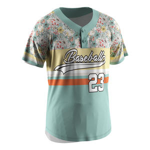 Camisetas de Béisbol Sublimadas de Manga Corta para Exteriores, Uniformes Personalizados con Botones, Jersey de Béisbol - Product Image 3