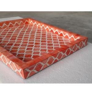 Plateau décoratif en nacre 2026 fait main avec incrustation de résine, meilleur coffret cadeau d'Inde, vente en gros - Product Image 1