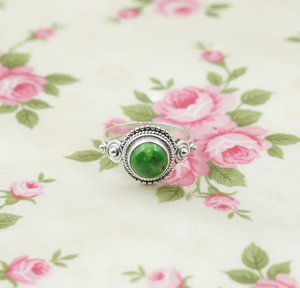 Top Quality Green Copper Turquoise <b>Ring</b> 925 Sterling Silver Handmade Vintage Boho <b>Statement</b> <b>Ring</b> Gold Plated Jewelry Gift Women - Product Image 6