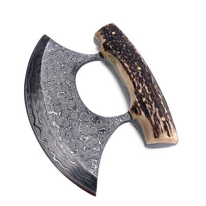 Couteau à pizza professionnel en acier Damas de qualité supérieure, manche ergonomique en bois de cerf, outil de cuisine durable de qualité industrielle, parfait - Product Image 3
