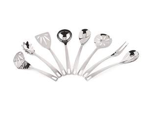 Utensilios de Cocina de Acero Inoxidable Resistentes a la Oxidación (Juego de 6) Cucharas de Cocina Multiusos, Espumadera, Utensilios de Cocina Crown - Product Image 3