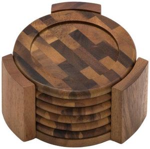 Elegant Mango <b>Wood</b> Coaster Set For Kitchen Countertops Restaurant Service And Decorative <b>Table</b> Styling - Product Image 6