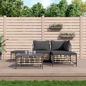 Ensemble de salon de jardin gris anthracite foncé - Product Image 1