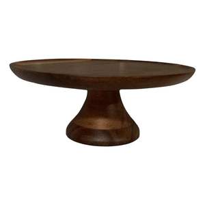 Socle à gâteau traditionnel en bois avec base épaisse pour une table de dessert élégante et des arrangements de restauration - Product Image 1