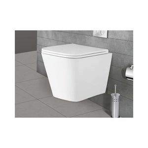 Inodoro suspendido de pared con diseño italiano moderno y elegante, 500x350x330mm, cerámica sanitaria, para uso comercial en baños. - Product Image 1