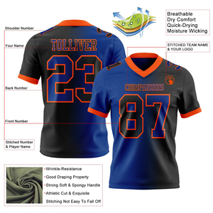 Custom Printed American Football Jersey V-Neck Short Sleeve Sublimated Moisture Wicking 100% Polyester Unisex Team <b>Name</b> Any <b>Name</b> - Product Image 6