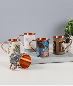 Botanical Print Copper <b>Mug</b> With Nature Inspired Artwork Handmade Premium Drinkware For Home Cafe Hotel And Gifting - Product Image 5