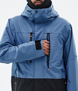 Combinaison de ski et snowboard unisexe imperméable, respirante, coupe-vent, avec fermeture éclair, grande taille, bleu acier/noir, isolée pour le snowboard et le ski - Product Image 3