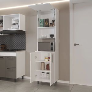 Armadietti da Cucina Bianchi con 2 Ante Pneumatiche e Vano Aperto - Product Image 2