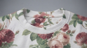 Men's Floral Print O-<b>Neck</b> Short Sleeve Cotton Blend Jersey Fabric Regular Fit Casual T-Shirt with Front Custom Logo - Product Image 5
