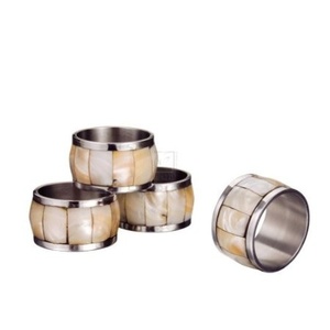 Newly Arrival Design Brass MOP Napkin Ring Metal Napkin Ring With MOP Inlay Stainless steel Napkin Ring At low Wholesale Price - Product Image 6