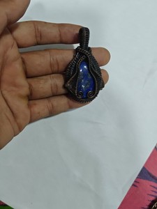 Handmade Copper Wire Wrapped Black Onyx Pendant Necklace Boho Style Jewelry Wholesale - Product Image 2