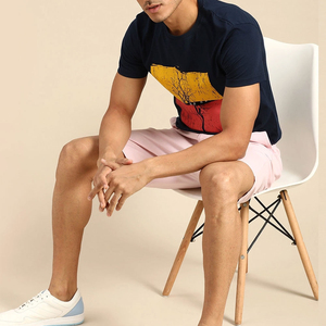 Men's Navy Blue Short Sleeve T-Shirt With <b>Tree</b> Print Save Our Home Eco-Friendly Casual Jersey Fit O-Neck 100% Cotton - Product Image 5