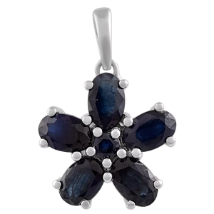 Colgante de Zafiro Azul en Plata de Ley 92.5 KLSP-50622 - Product Image 1