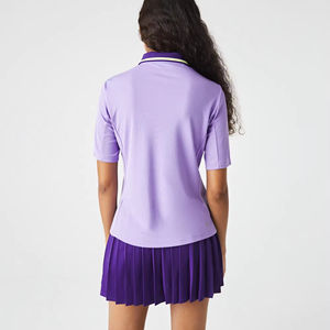 Camisetas Polo de algodón 100% al por mayor para mujer, camisetas Polo de golf de manga corta para mujer, diseño de canalé personalizado, fabricante OEM ODM - Product Image 3