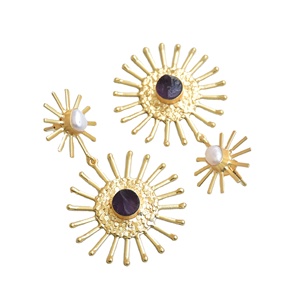 Aros de Latón Chapados en Oro al por Mayor, Pendientes de Piedra Orgánica de Perla, Latón Chapado en Rodio, Sin Níquel, Duraderos, Perfectos para Venta al por Mayor - Product Image 2