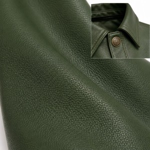 Chaqueta de Motocicleta de Cuero Sintético Verde para Mujer, Manga Larga, Cuello Alto, Cierre de Botón, Prenda de Invierno, Tejido Ecológico - Product Image 3
