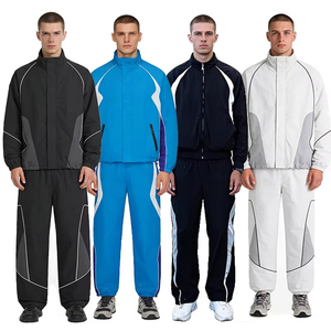 Fighting Ant <b>Men</b> Jogger Sets Two Piece Set Patchwork Zip up Puff <b>Track</b> Nylon <b>Jacket</b> and <b>Track</b> Pants Custom Nylon Tracksuit <b>Men</b> - Product Image 1