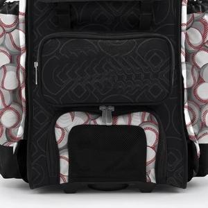 Mochila de Béisbol Marginal Sports con Diseño de Pelota y Bolsillos Laterales para Calzado, Mochila Personalizada por Sublimación para Equipos de Béisbol con Logotipo del Club - Product Image 4