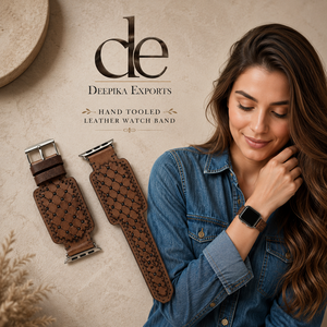 High Quality Hand Tooled Leather Custom Design Western Genuine Leather Watch Bands Boho Western Replacement Watch <b>Straps</b> - Product Image 6