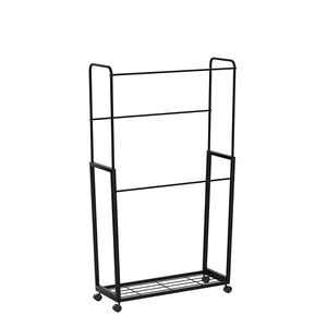 Perchero Metálico de Dos Niveles con Ruedas, Estilo Minimalista, Organizador de Ropa - Product Image 3