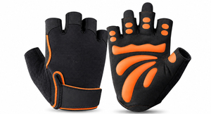UNIQUE LEATHER Workout <b>Gloves</b> for <b>Men</b> Women <b>Fingerless</b> Gym Cycling <b>Gloves</b> Breathable Non-Slip Adjustable Wrist Strap Black - Product Image 3