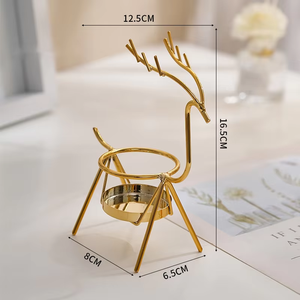 Moderno Portavelas de Metal Negro con Forma de Reno, Decoración de Mesa Adorable, Perfecto para el Hogar, Festivales y como Regalo. - Product Image 2