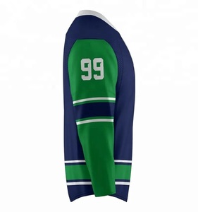 Aangepaste teamnaam Heren ijshockeytrui Ademend polyester Volledige mouw Striksluiting Normale pasvorm Volwassene - Product Image 3
