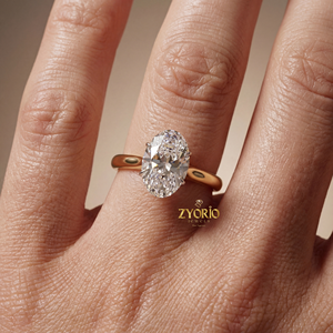 Oval Cut Lab Grown Diamond VVS2 Clarity 1 Carat Engagement Wedding Party <b>Ring</b> 925 <b>Silver</b> Matte Finish Domed <b>Solitaire</b> Band - Product Image 3