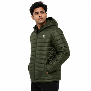 Chaqueta Acolchada Ligera con Capucha para Hombre, Ropa de Invierno Informal, Cortavientos, con Cierre, Proveedor Mayorista OEM en EE. UU. - Product Image 4