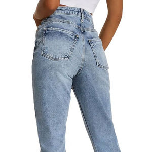 Pantalones vaqueros de mujer lavados de cintura alta estilo streetwear, pantalones pitillo de mezclilla para mujer, ropa casual OEM - Product Image 2