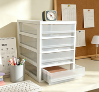 Meuble de rangement de bureau empilable à 4 niveaux en plastique transparent A4, moderne et compact, fabriqué en Corée, prêt à l'emploi pour la maison et le bureau