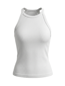 Nueva Camiseta sin Mangas de Punto Casual para Mujer, Fabricante OEM, Color Sólido, Transpirable, Ecológica, Chaleco Deportivo, Camiseta Corta - Product Image 3