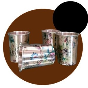 Traditional Copper Drinking Tumbler Set <b>Reusable</b> Water <b>Cups</b> for Healthy Lifestyle Use - Product Image 1
