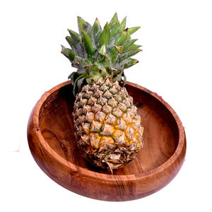 Ensaladera de madera de acacia, Juego de 3 cuencos de pie redondo respetuosos con el medio ambiente para servir alimentos, mezclar y frutas en el hogar, restaurante y uso en hoteles - Product Image 3