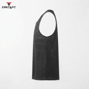 Camiseta sin mangas de malla de poliéster para hombre, transpirable, ecológica, de secado rápido, estilo veraniego, con logotipo personalizado, precio al por mayor, nuevas llegadas. - Product Image 3