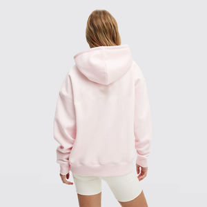 Women's Cozy Oversized Plush <b>Hoodie</b> Full Coverage Ribbed Cuffs Fleece Pockets Straight Hem Slouchy Dropped Front Winter Printed - Product Image 3