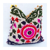 Centre rond boutonné en peluche mélangé coton coloré satin soyeux plissé coussins en gros fabricants indiens