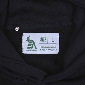 Sweat-shirt à capuche noir pour homme, logo fleur de lys brodé, poche avant, vêtement décontracté d'automne, coupe classique, molleton de coton personnalisable - Product Image 6